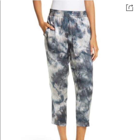 ATM Anthony Thomas Melillo Blue Silk Tie Dye Joggers - Picture 1 of 7